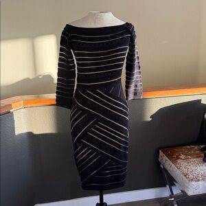 Bailey 44 Black Ribbed dress bodycon medium